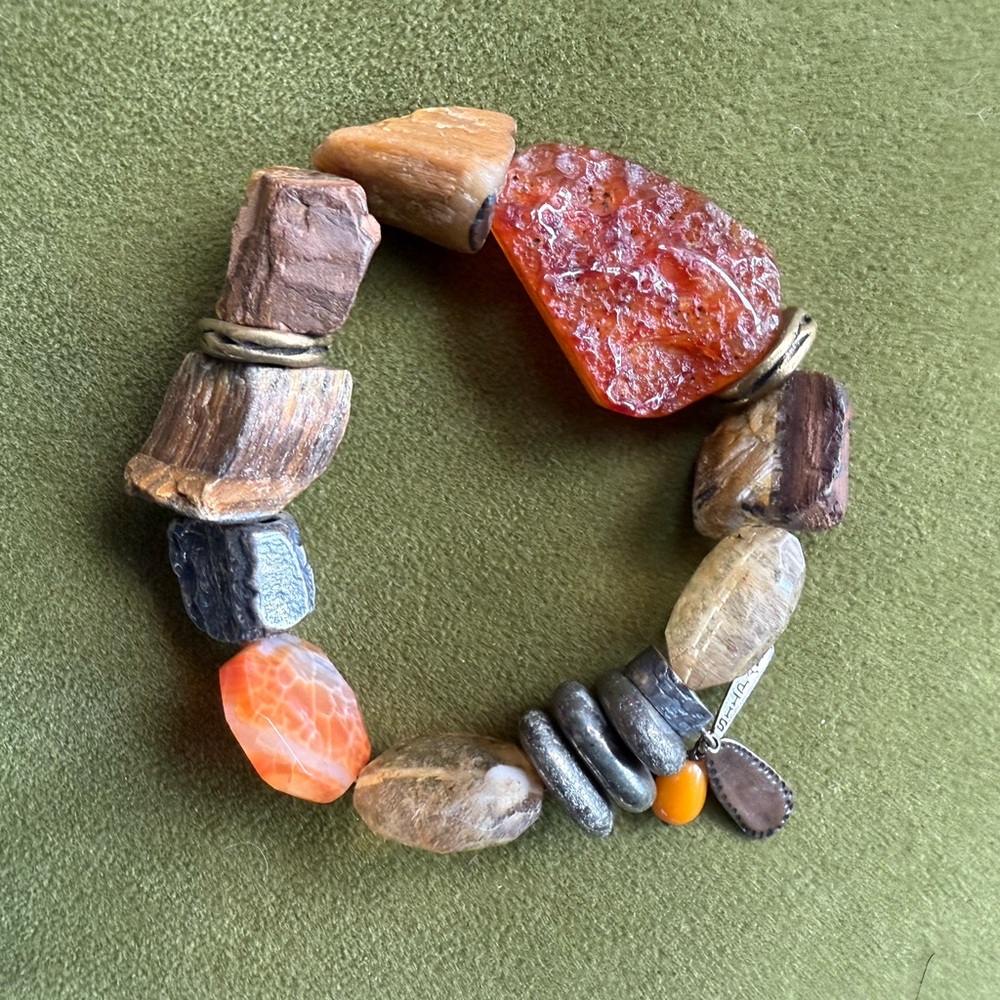 Silpada Earthy Stone Bracelet with Orange and Brown Tones
